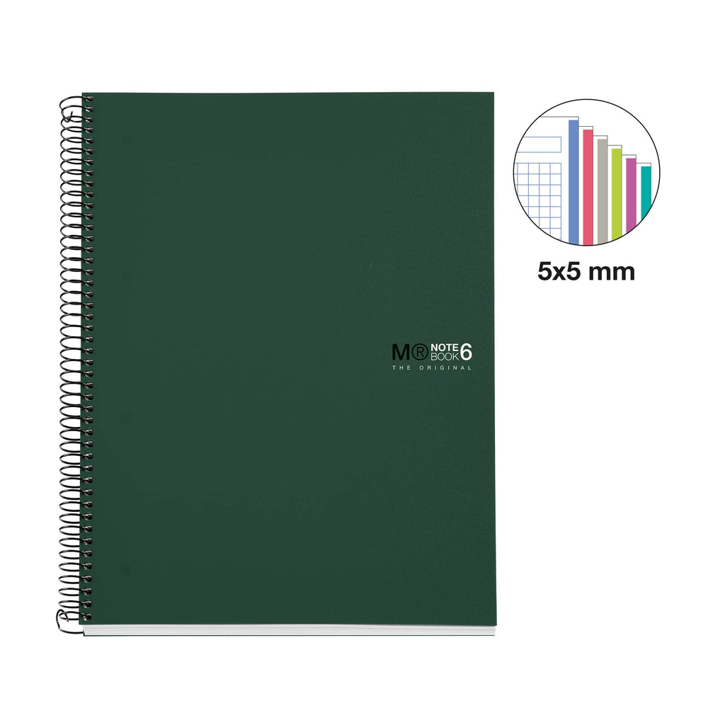 Spirálový blok A4 – Green, 150 stran, čtverečkovaný
