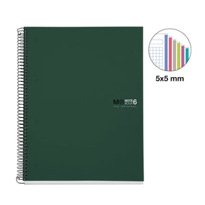Spirálový blok A4 – Green, 150 stran, čtverečkovaný