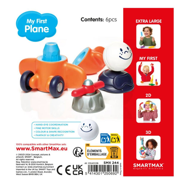 Magnetická stavebnice Smart Max – My First Plane, 6 dílků