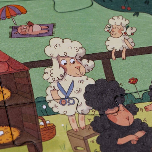 Pozorovací puzzle Farmtastic - 36 dílků v krabici ve tvaru traktoru