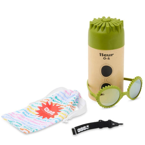 Flexibilní dětské sluneční brýle Fleur 1–2 roky – Olive