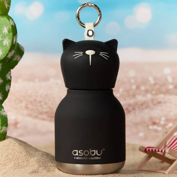 Termoska s brčkem Mini Bestie – Černá kočka (200 ml)