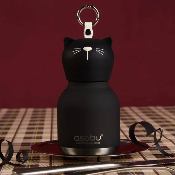 Termoska s brčkem Mini Bestie – Černá kočka (200 ml)