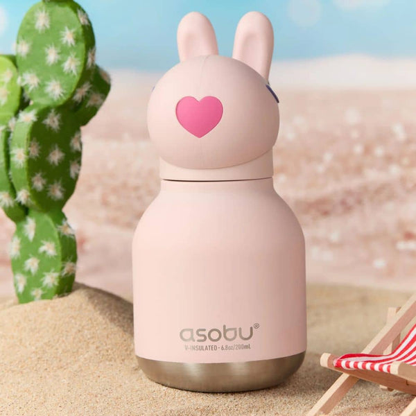 Thermo-láhev na pití se slámkou Mini Bestie – Králík (200 ml)