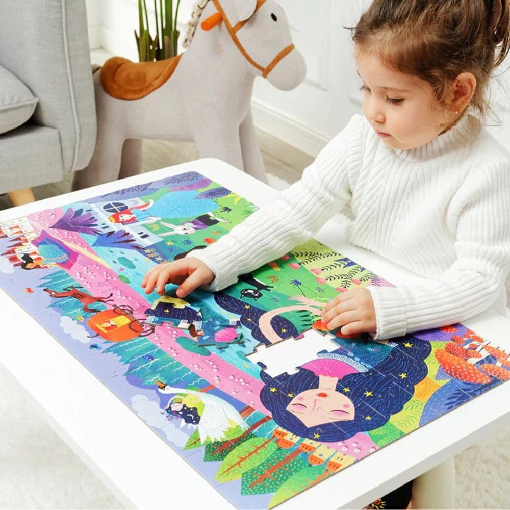 Mideer Dětské puzzle v kufříku - Šípková Růženka, 104 dílků