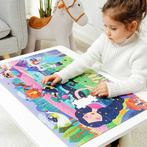 Mideer Dětské puzzle v kufříku - Šípková Růženka, 104 dílků