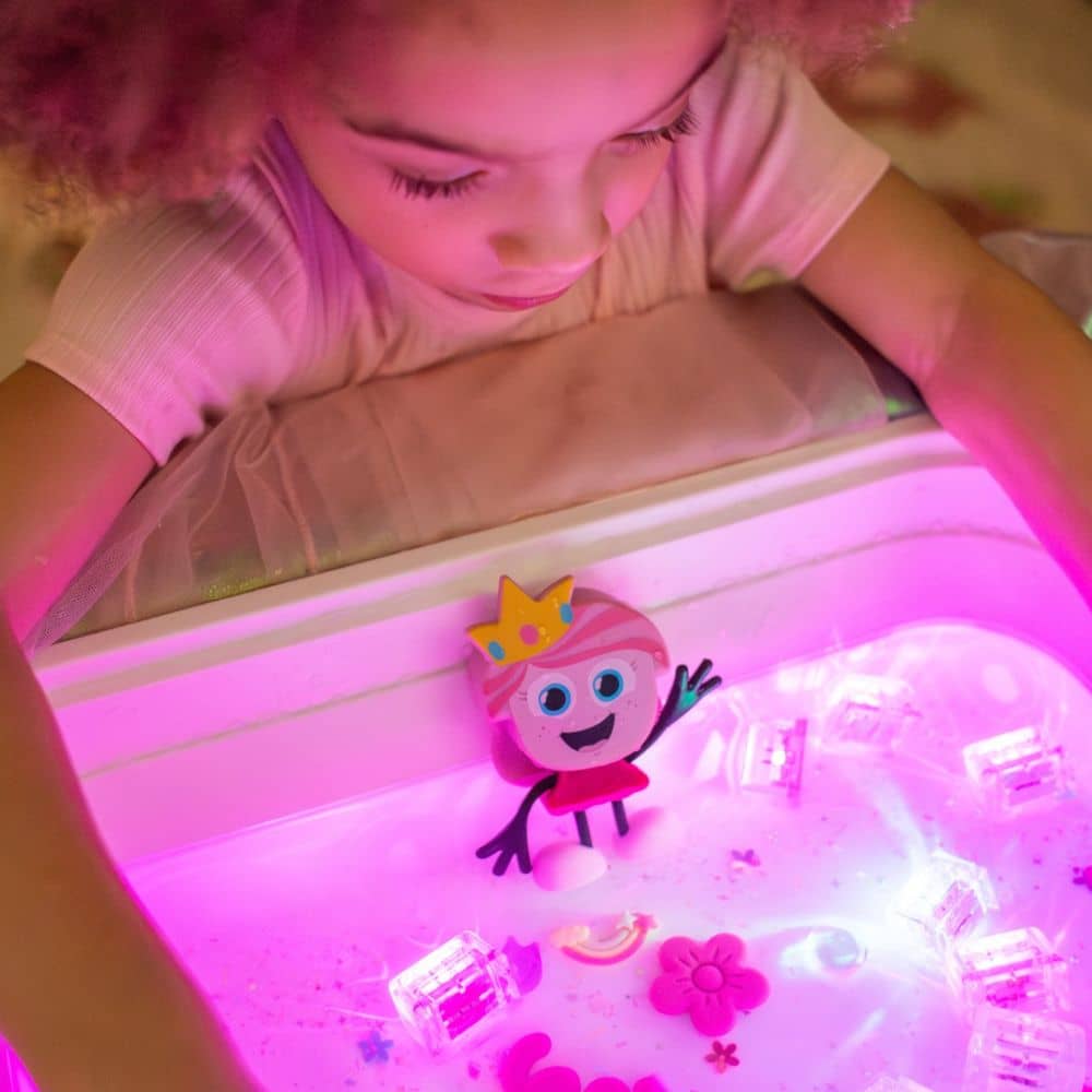 Senzorické kostky, které svítí ve vodě - Princezna Ida - růžová