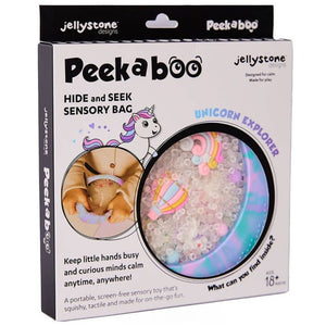 Senzorická disketa Peekaboo s figurkami - Jednorožec