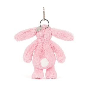 Přívěsek na klíče zajíček – růžový s květinovým vzorem (18 cm)