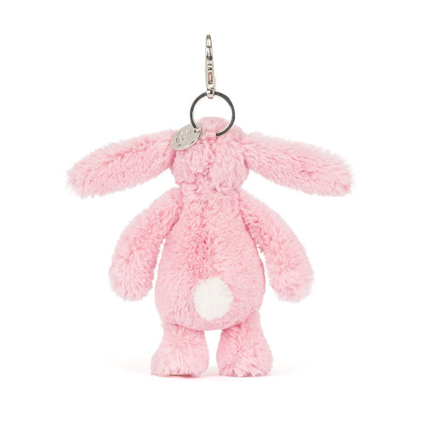 Přívěsek na klíče zajíček – růžový s květinovým vzorem (18 cm)