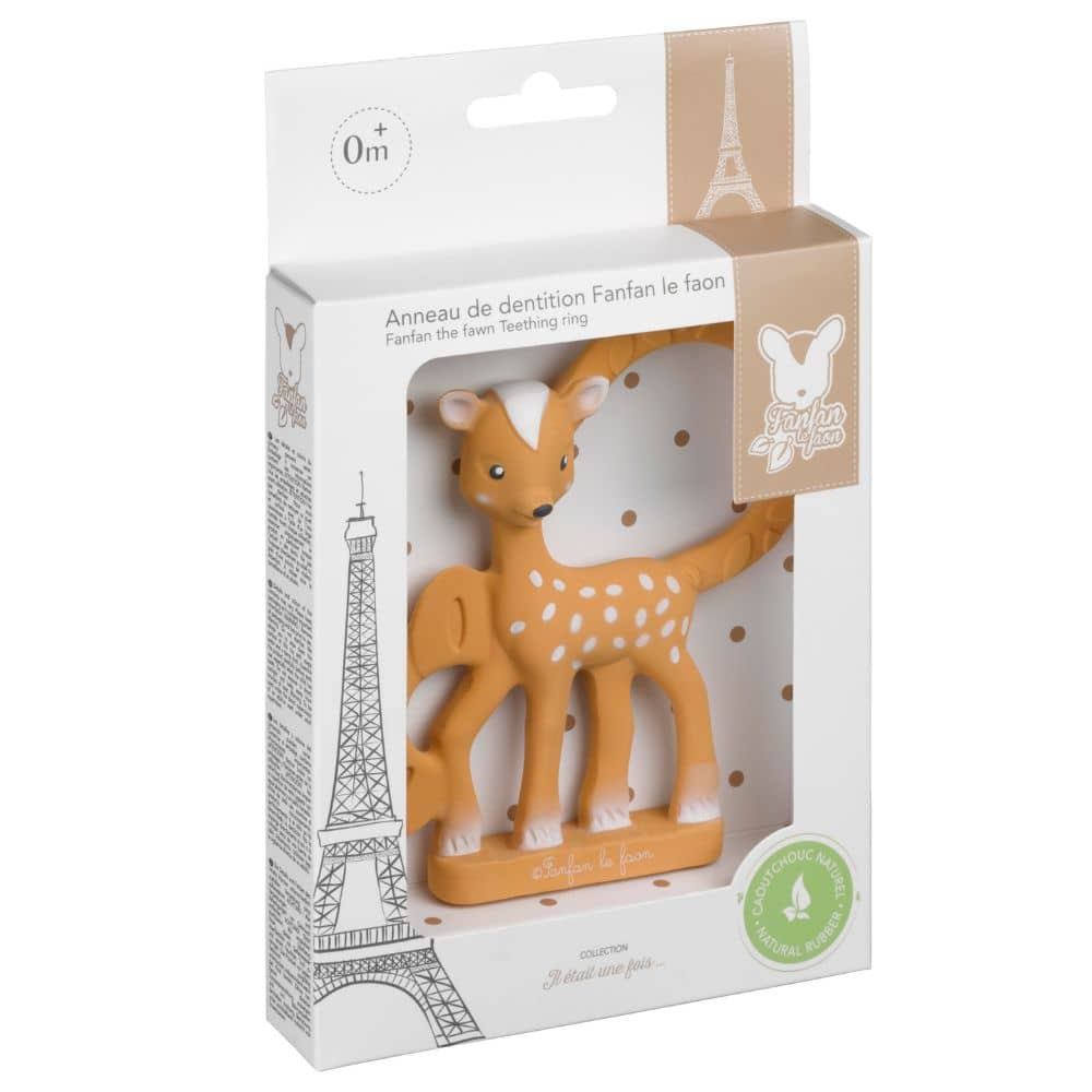 Kousátko z přírodního kaučuku s úchytem - Fanfan la faon (srneček)