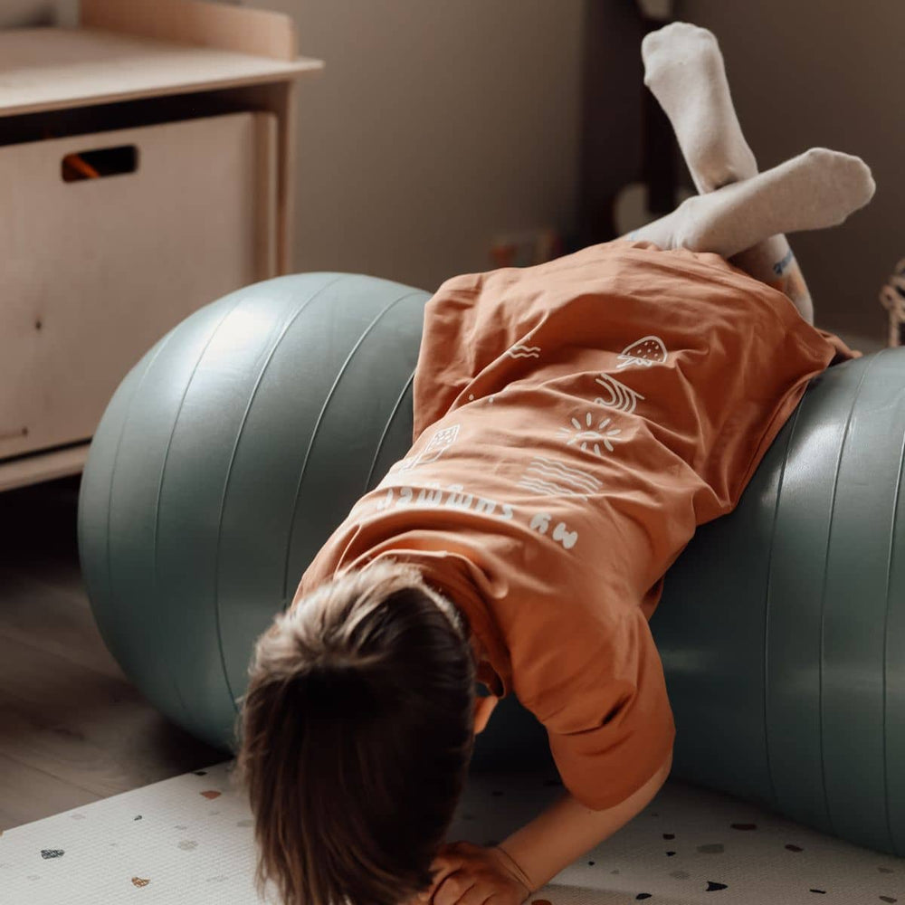 Dětský gymnastický míč s arašídy - zlatý