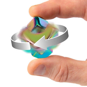 Hračka na procvičení obratnosti – Fidget Cube Spinner – vícebarevná/metalická