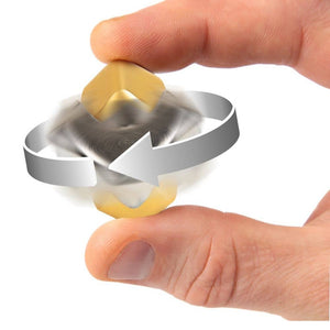 Hračka na procvičení jemné motoriky – Fidget Cube Spinner – stříbrná/zlatá