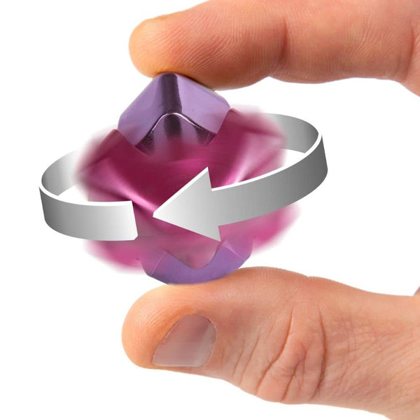 Hračka na procvičení jemné motoriky – Fidget Cube Spinner – růžová/fialová