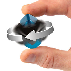 Hračka na procvičení jemné motoriky – Fidget Cube Spinner – černá/modrá