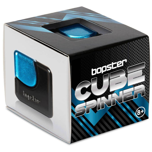 Hračka na procvičení jemné motoriky – Fidget Cube Spinner – černá/modrá