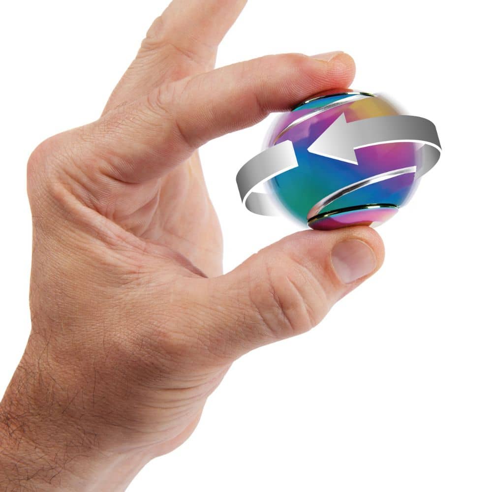 Hračka na procvičení obratnosti – Spin Ball Spinner – vícebarevná/metalická