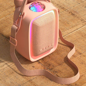 Disco karaoke set pro 2 mikrofony s projektorem – růžový