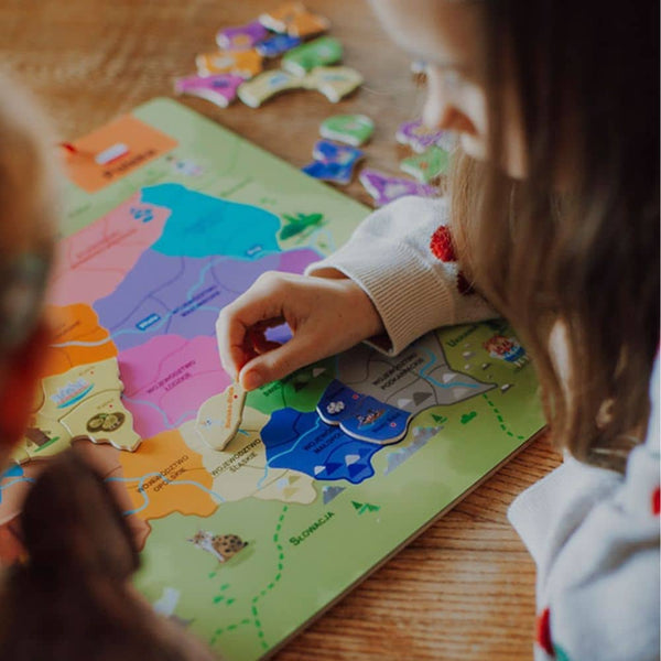 Magnetické puzzle Janod – Mapa Polska, 69 dílků