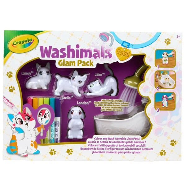 Sada figurek k malování a mytí – Washimals, Glam kočky (4 figurky)