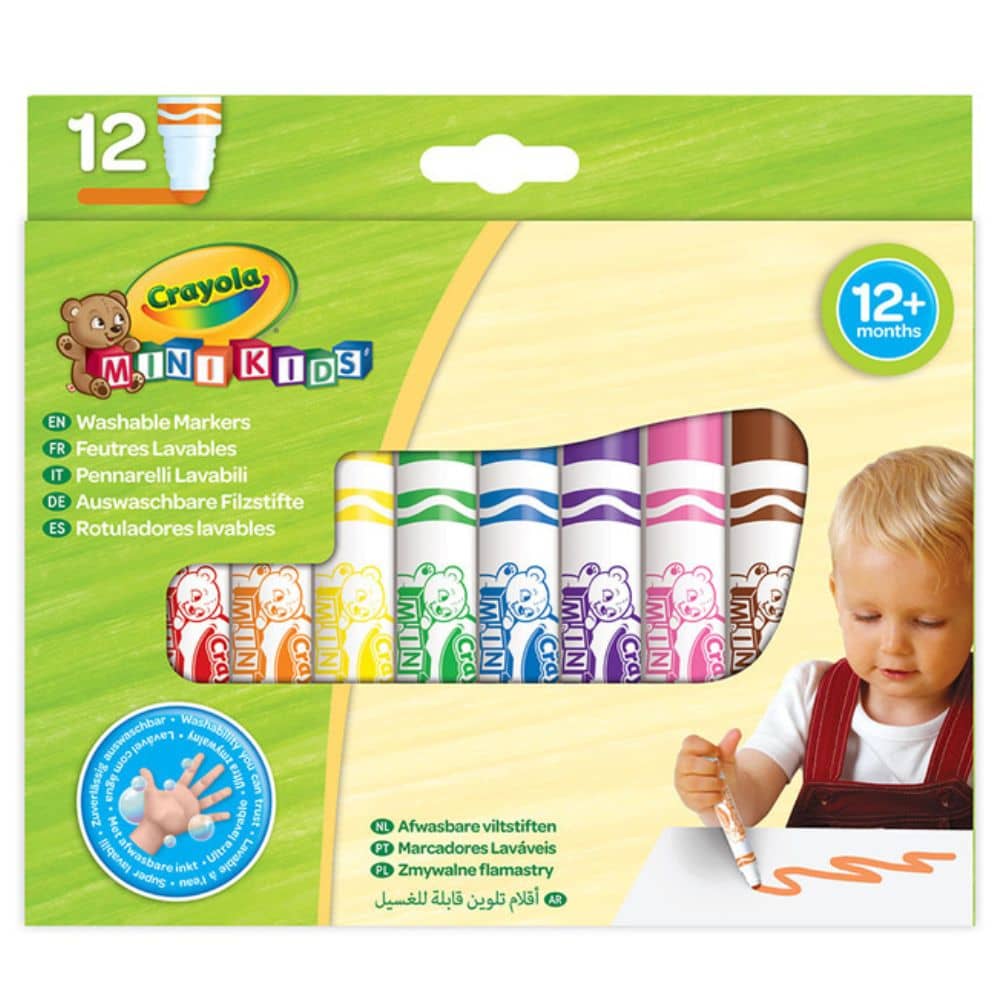 Omyvatelné fixy s plochým hrotem – Mini Kids (12 kusů)