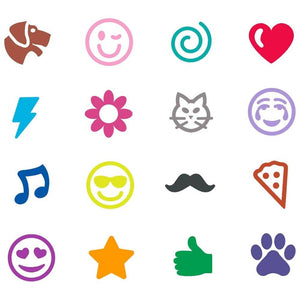 Omyvatelné mini fixy s razítky – Mini Emoji (16 kusů)