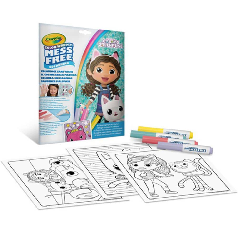 Kouzelná omalovánka se 4 fixami Bez šmouh – Color Wonder bez nepořádku, Gabby's Dollhouse