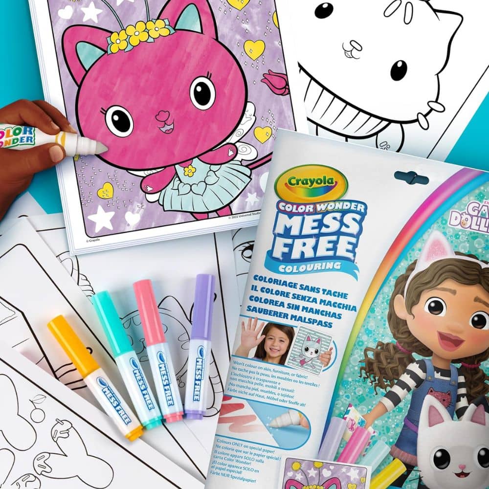 Kouzelná omalovánka se 4 fixami Bez šmouh – Color Wonder bez nepořádku, Gabby's Dollhouse