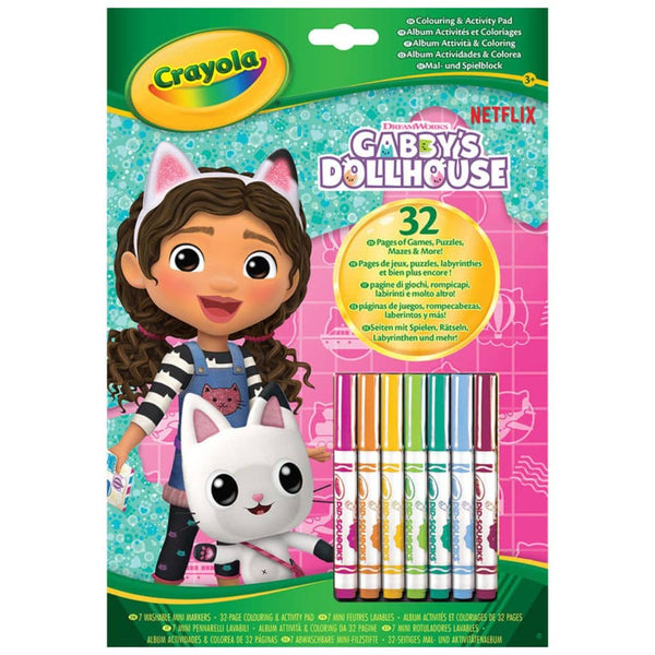 Malovací a luštící knížka s fixami – Gabby's Dollhouse