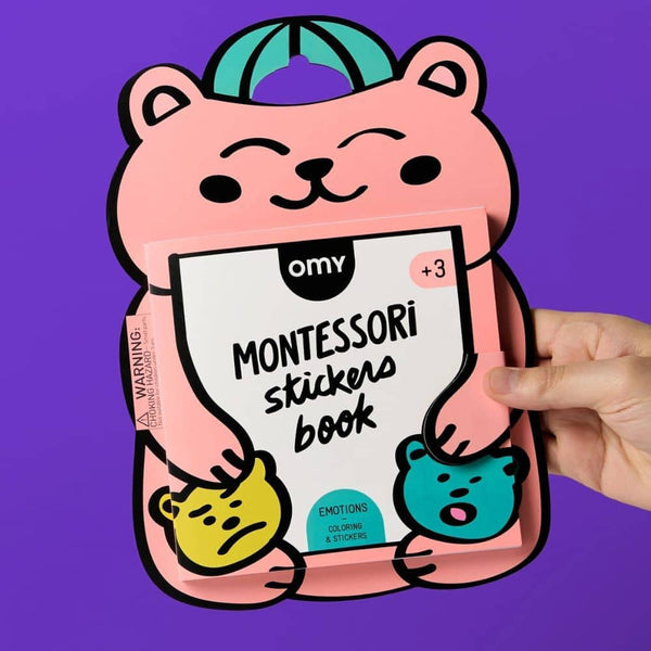 Montessori omalovánka s nálepkami – Emoce