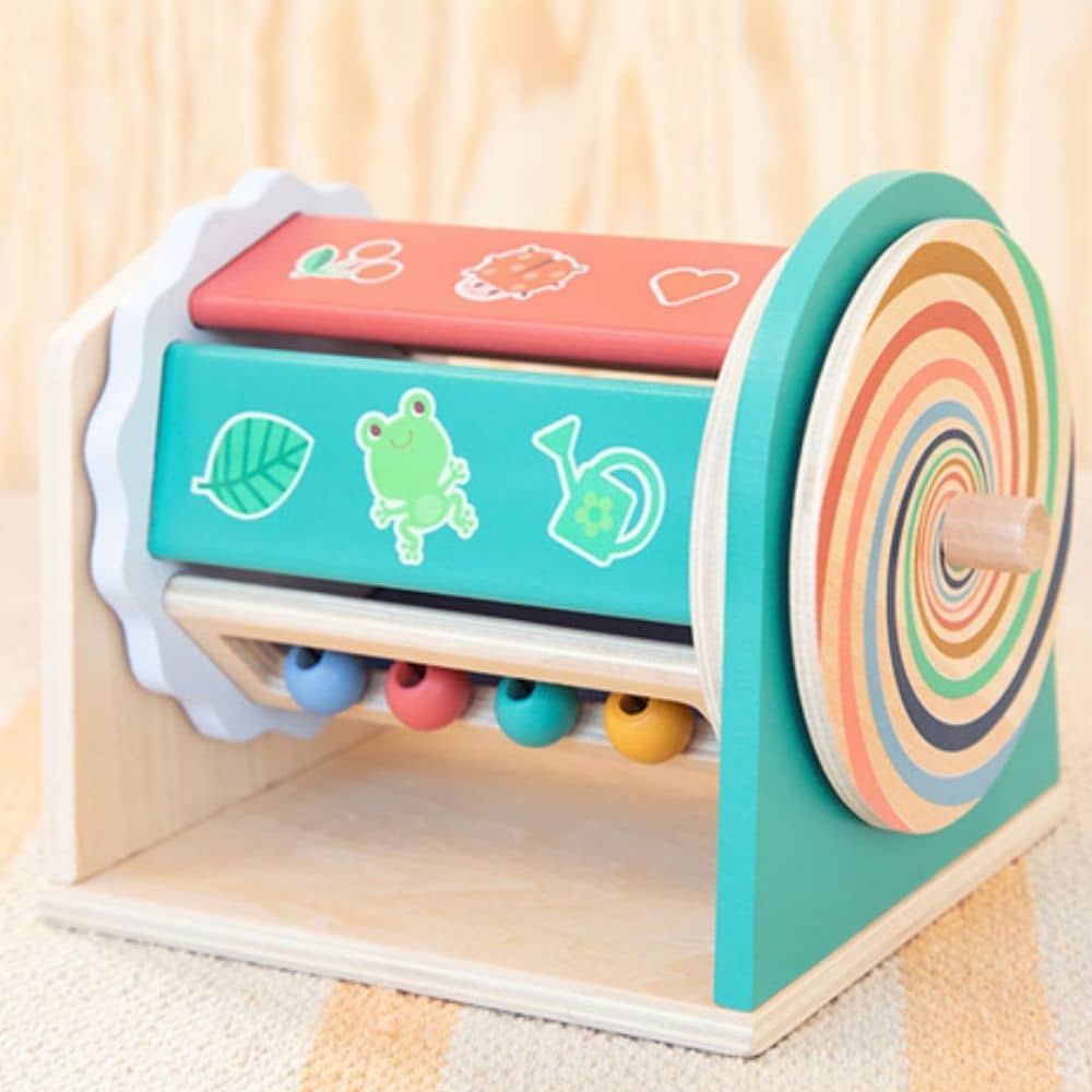 Multifunkční hračka: otočný spinner se zrcátkem – Turnicolor 9m+