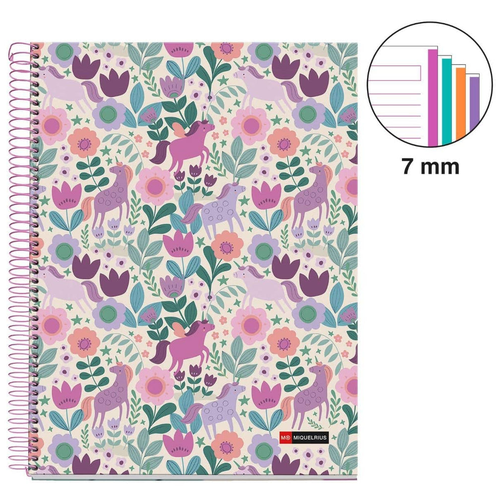 Spirálový blok, linkovaný sešit A4 – Magic Unicorn, 120 stran