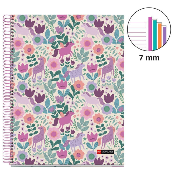 Spirálový blok, linkovaný sešit A4 – Magic Unicorn, 120 stran