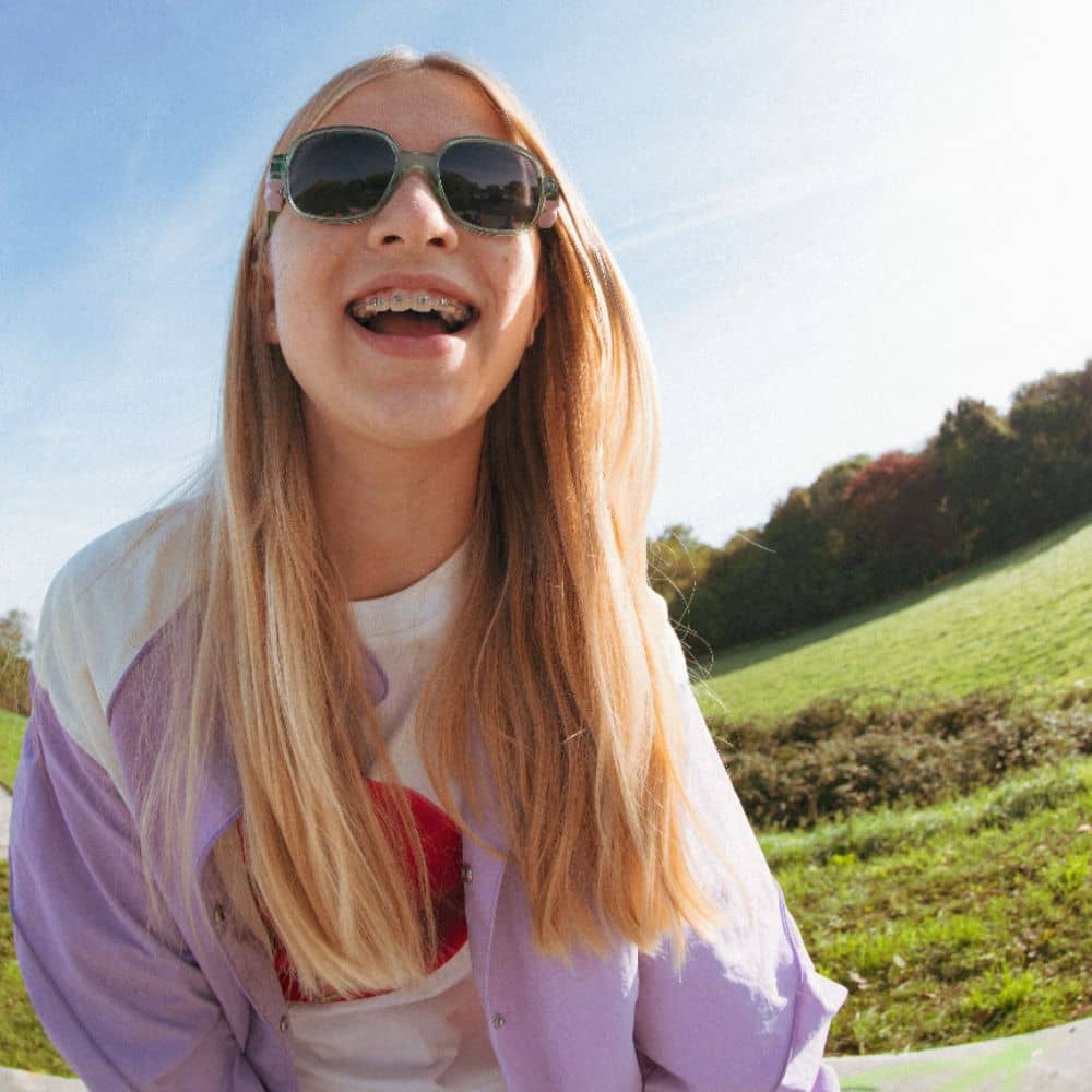 Flexibilní polarizační sluneční brýle pro děti Urban 4-7 let - zelená levandulová