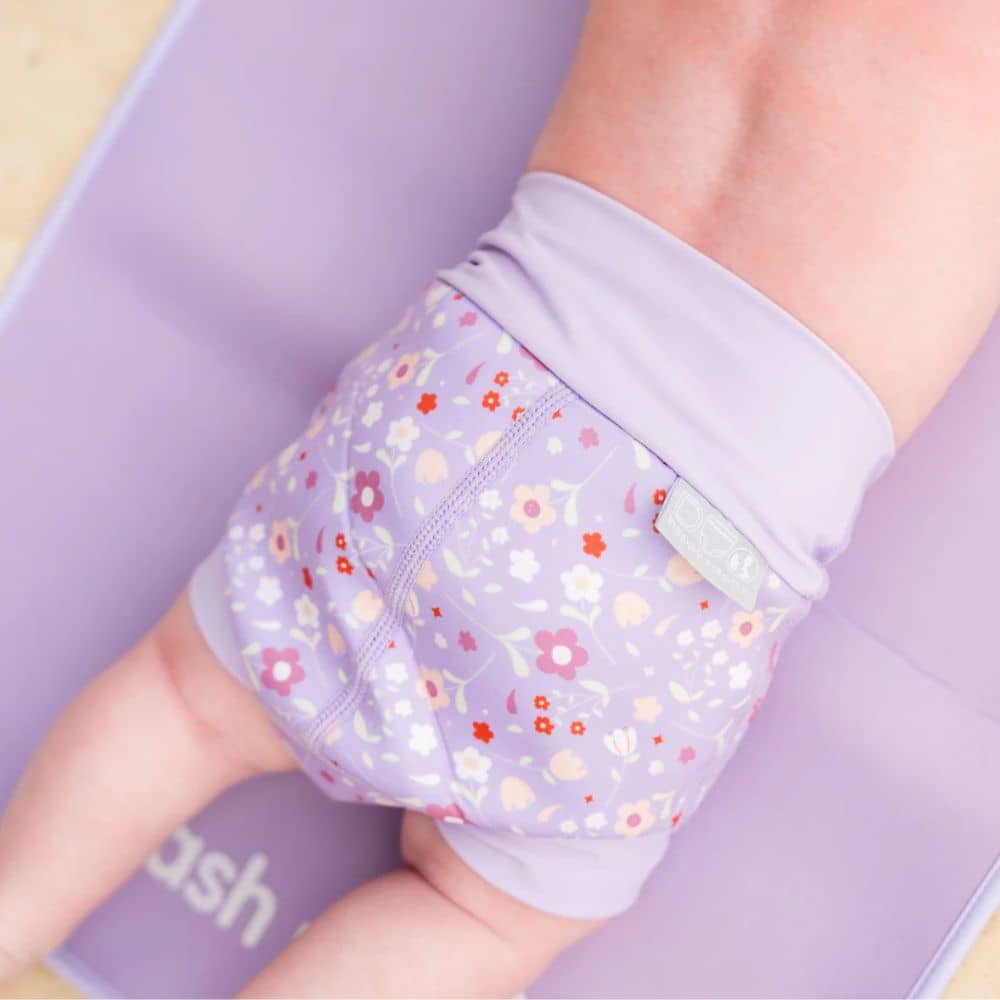 Kojenecké plavky – Happy Nappy Duo, Lilac Spring (L, 6-12 měsíců)