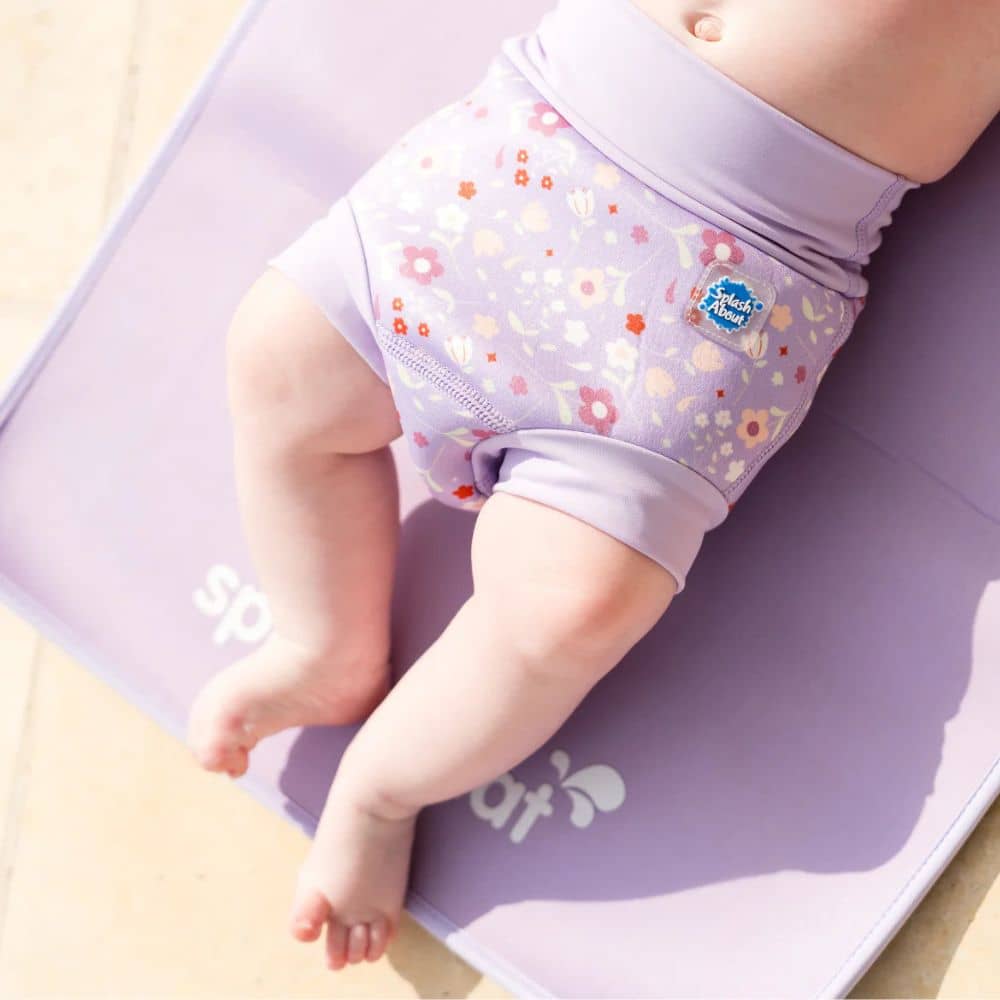 Kojenecké plavky – Happy Nappy Duo, Lilac Spring (XXL, 2-3 roky)