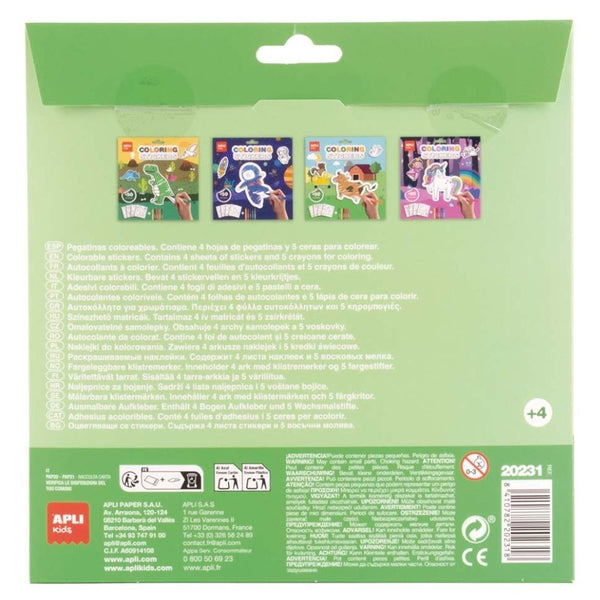 Sada samolepek k vybarvení s pastelkami – Farma, 55 kusů