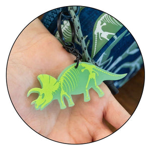 Oválné pouzdro na tužky se svítícími dinosaury ve tmě