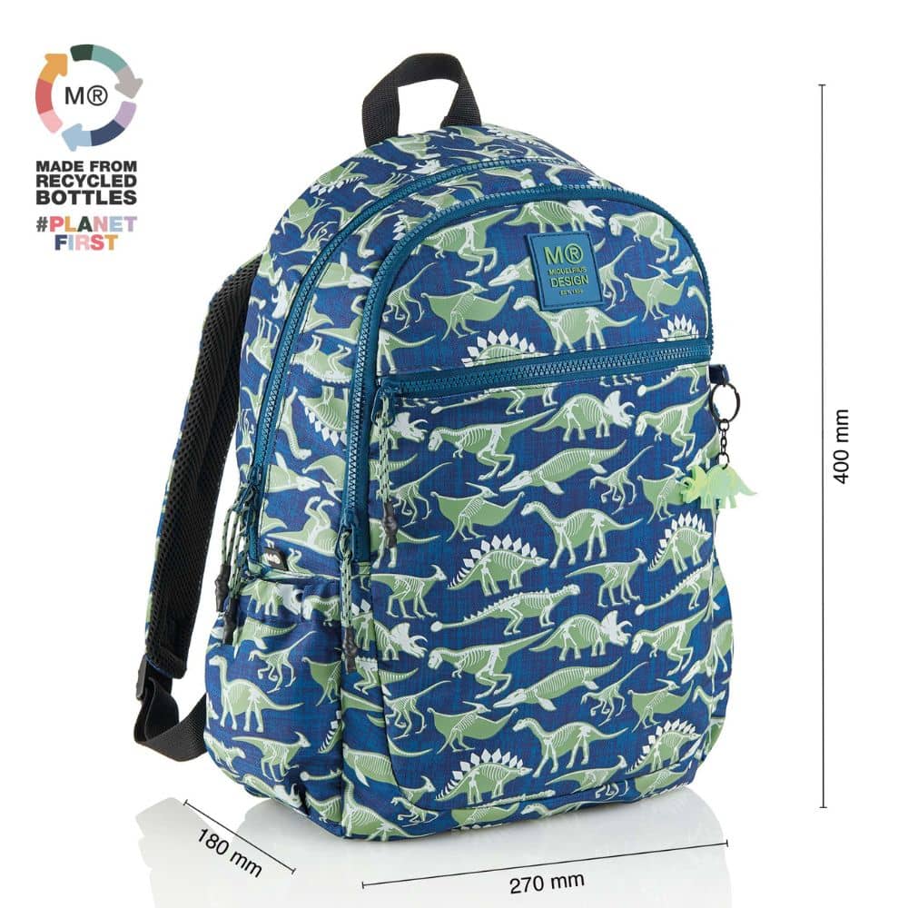 Trojkomorový batoh Lizbona - Dinosauři, 15 l
