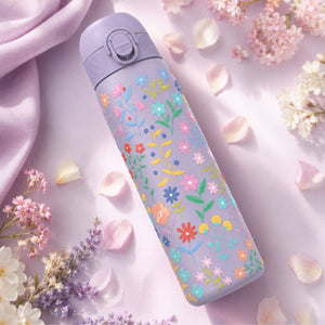 Ocelová láhev 600 ml ION8 - Delicate Floral