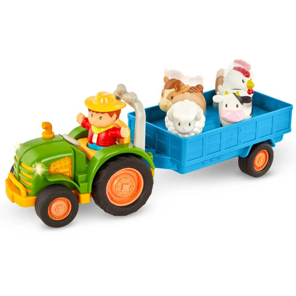 Traktor s přívěsem, zemědělec a zvířata Battat – Farming Fun Tractor