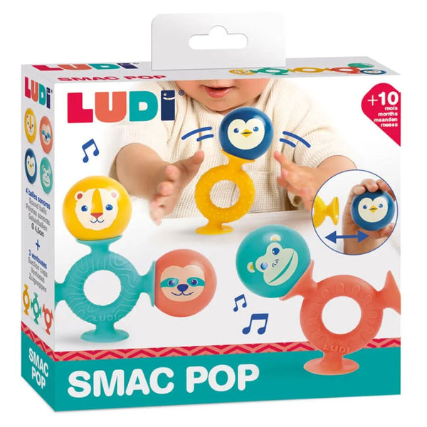 Senzorická stavebnice – zvukové míčky s přísavkami – Smac Pop