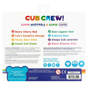 Omyvatelné fixy pro malé ruce Cub Crew – Medvědi, 8 ks