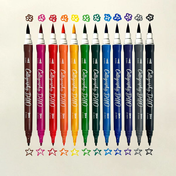 Kalligrafické fixy Calligraphy Duo Ooly, 12 kusů