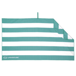 Rychleschnoucí ručník - SoftFibre Recycled, Aqua Stripe (150 × 90 cm)