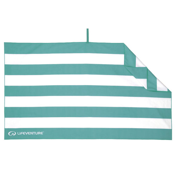 Rychleschnoucí ručník - SoftFibre Recycled, Aqua Stripe (150 × 90 cm)