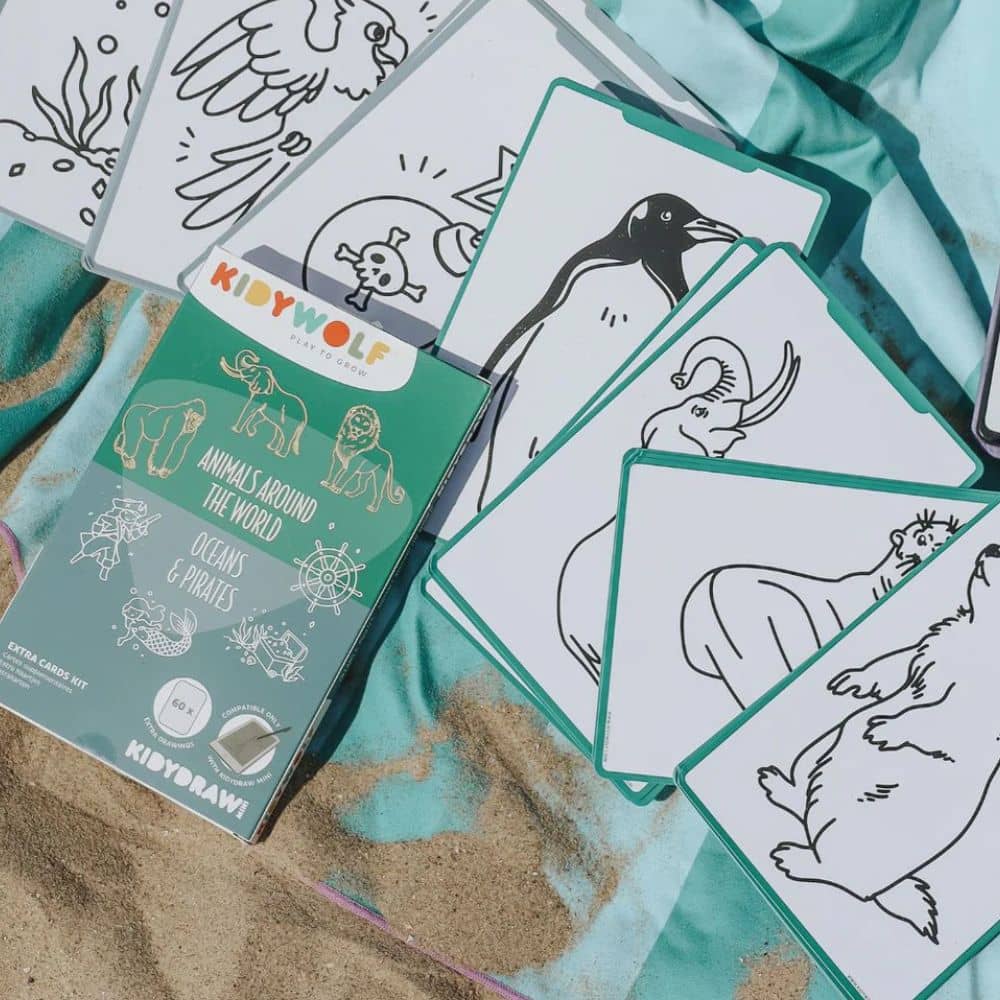 Náplňové karty – Kidydraw Mini – Zvířata světa / Oceán a piráti (60 ks)