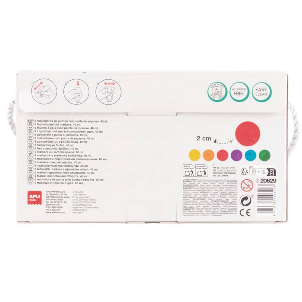 Tečkovací fixy se pěnovou špičkou – Dot Marker (6 barev)
