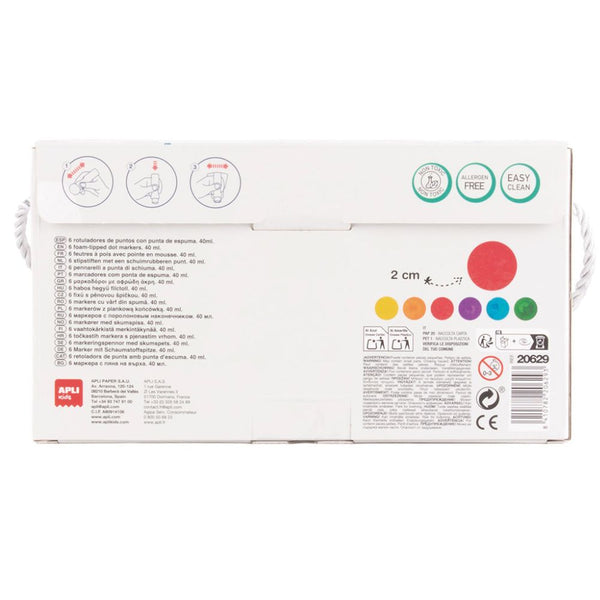 Tečkovací fixy se pěnovou špičkou – Dot Marker (6 barev)